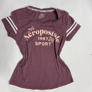 Aeropostale Purple &‎ White Aeropostale Baby Tee